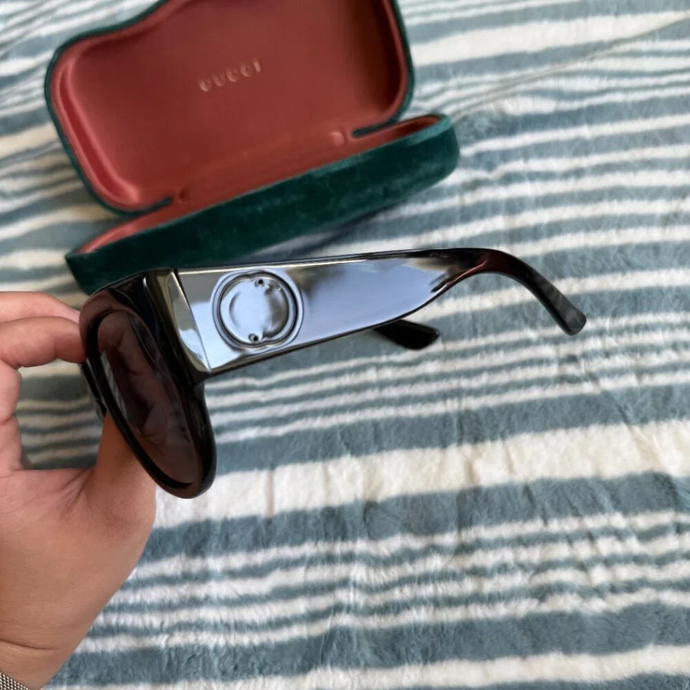 Gucci GG0142SA Black Square Large Sunglasses​​​​